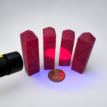 Honeycomb Ruby Tower – UV Reactive Natural Red Corundum Crystal Point