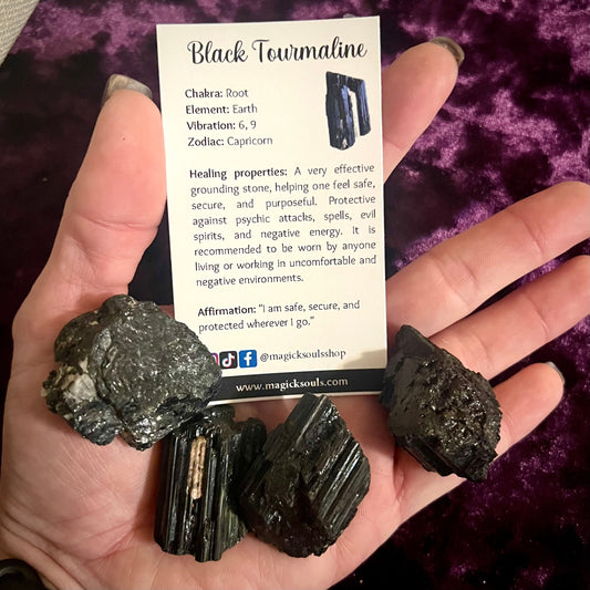 Black Tourmaline Natural Raw - Stone of Protection - Magick Souls
