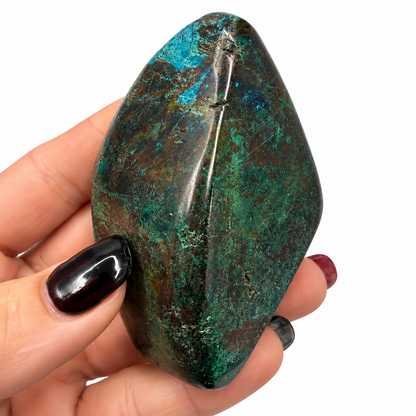 Polished shattuckite standing freeform, back view - Magick Souls