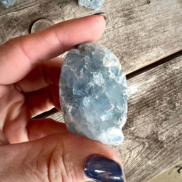 Celestite Mini Flat Base Druzy Freeforms