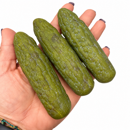Large jade pickle carving with bumpy texture detail - Magick Souls