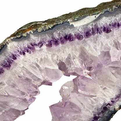 Amethyst Geode Portal on Wood Stand – Large 17" Statement Piece