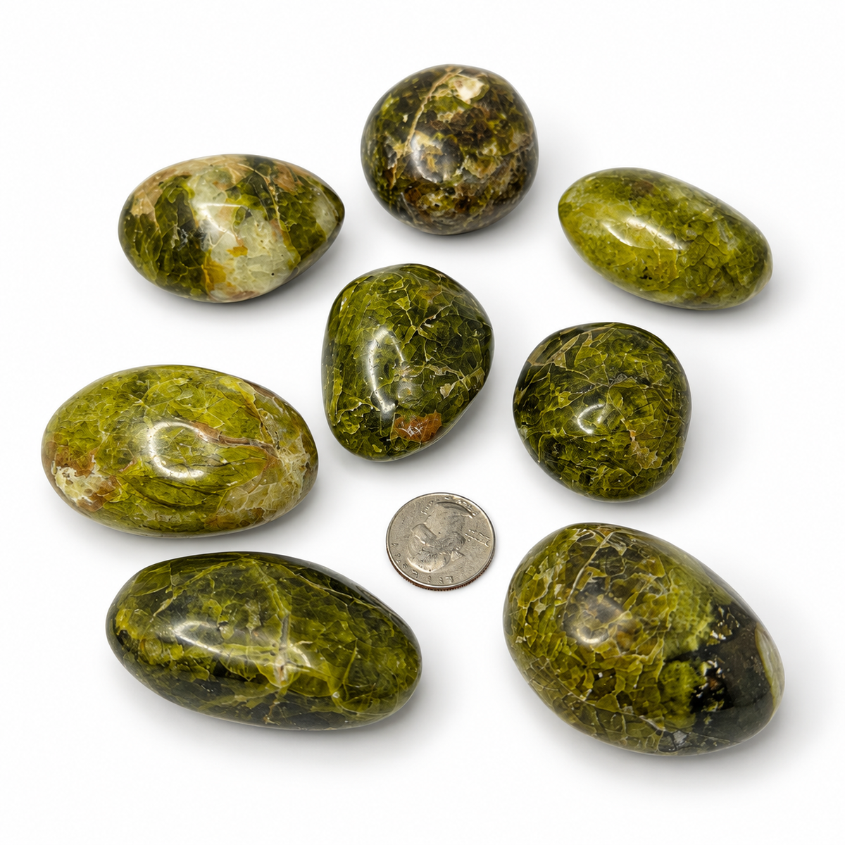 Green opal palm stones from Madagascar - Magick Souls