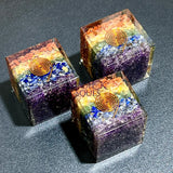 7 Chakras Stones And Crystals Resin Cube Gemstone Decor Home & Living > Home Decor > Home Accents > Rocks & Geodes