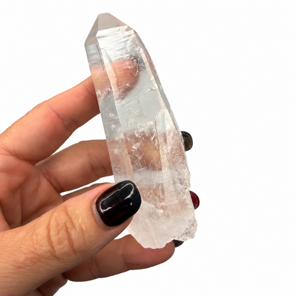 Colombian Lemurian Quartz Point – Natural Raw Crystal with Striations