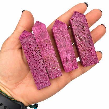 Raw-textured honeycomb ruby crystal tower points - Magick Souls