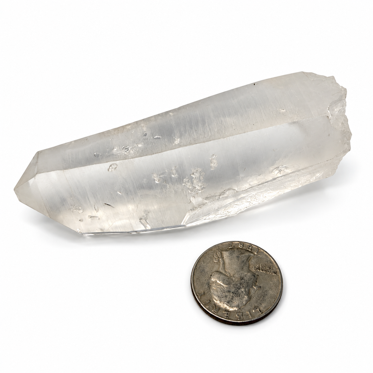 Colombian Lemurian Quartz Point – Natural Raw Crystal with Striations
