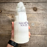 8" Selenite Skyscraper Lamp with cord Magick Souls