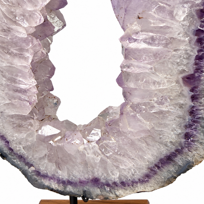 Amethyst Geode Portal on Wood Stand – Large 17" Statement Piece