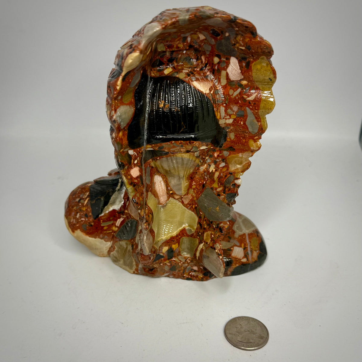 Brecciated Jasper Indian Head Carving