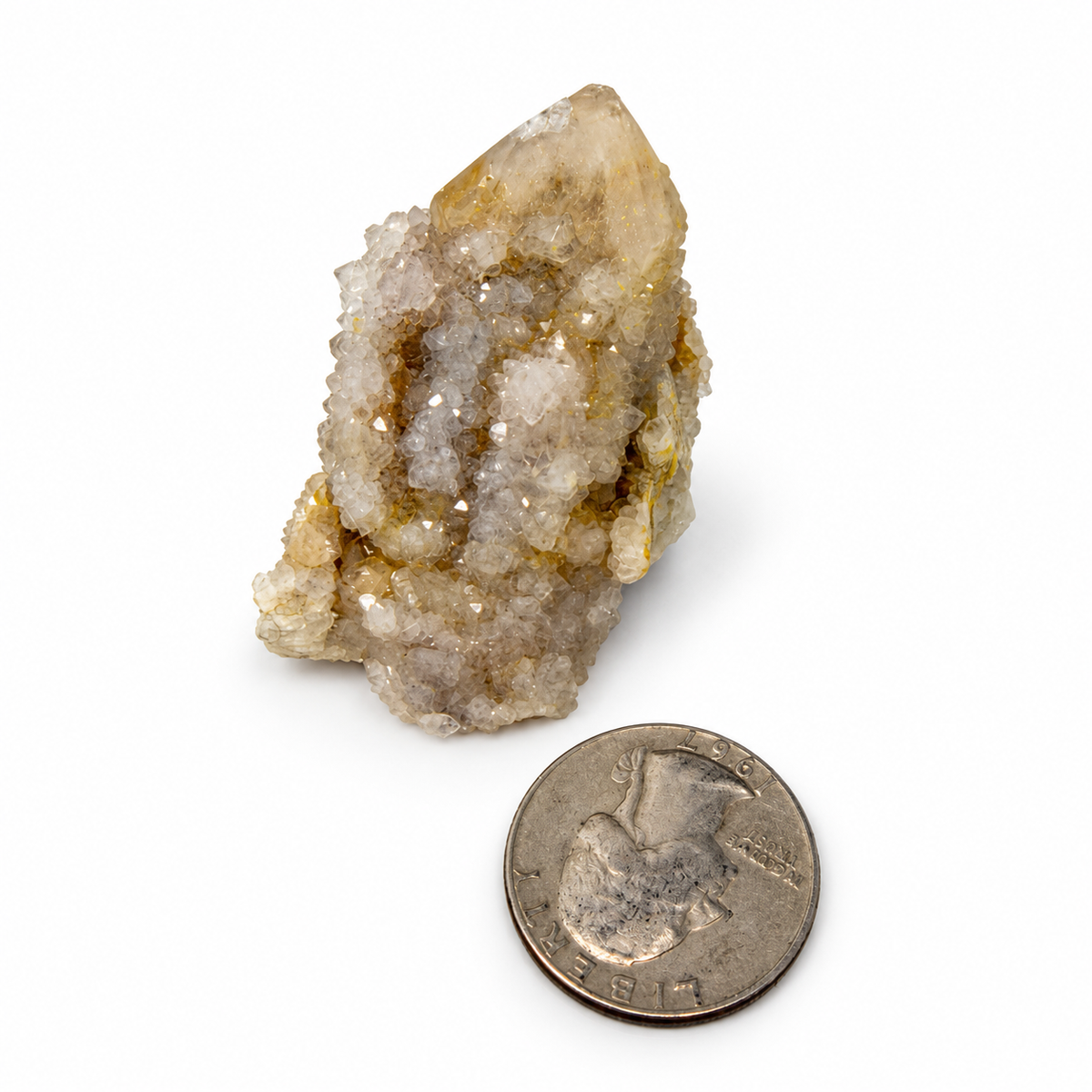 Spirit quartz point coated in lavender druzy crystals - Magick Souls
