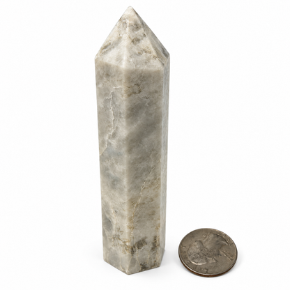 UV reactive hackmanite tower size view with quarter - Magick Souls