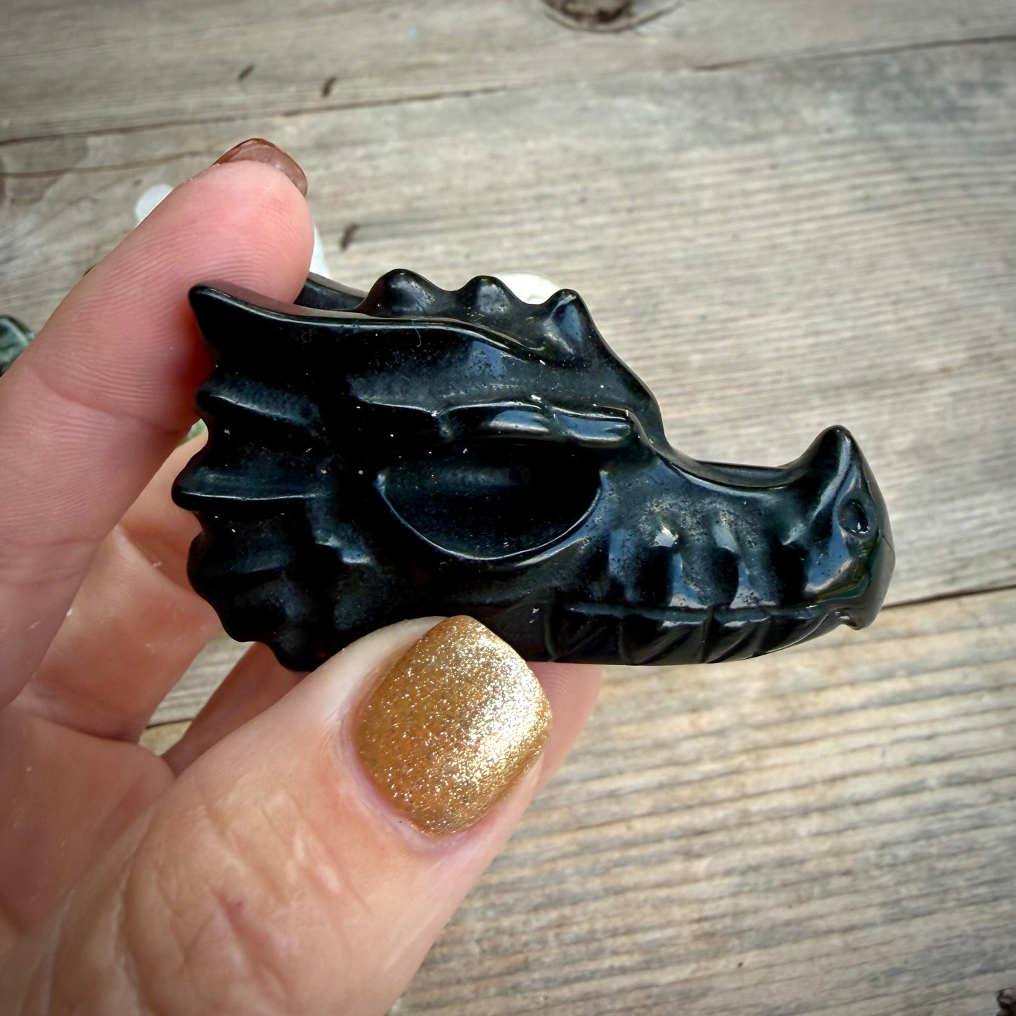 Crystal Dragon Head Carving