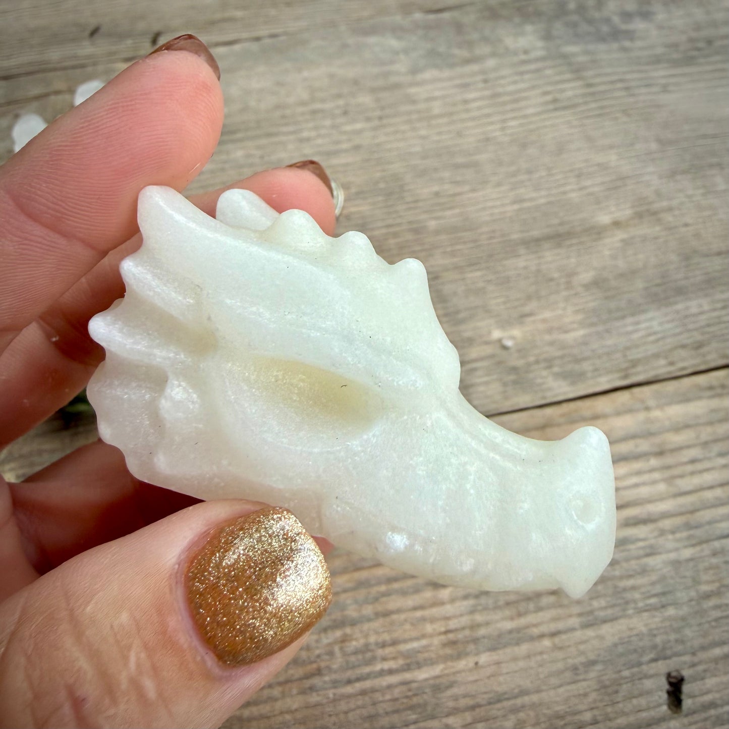 Crystal Dragon Head Carving