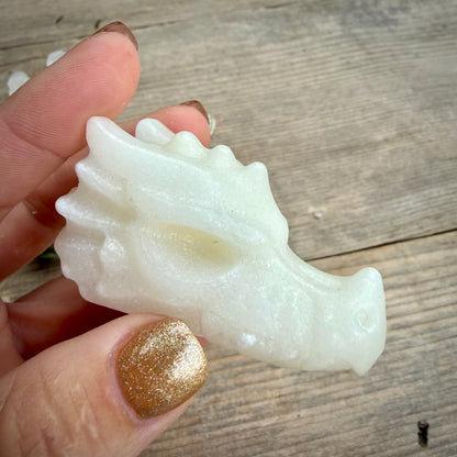 Crystal Dragon Head Carving
