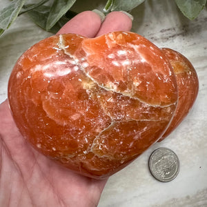 Orange Calcite Puffy Hearts - Magick Souls