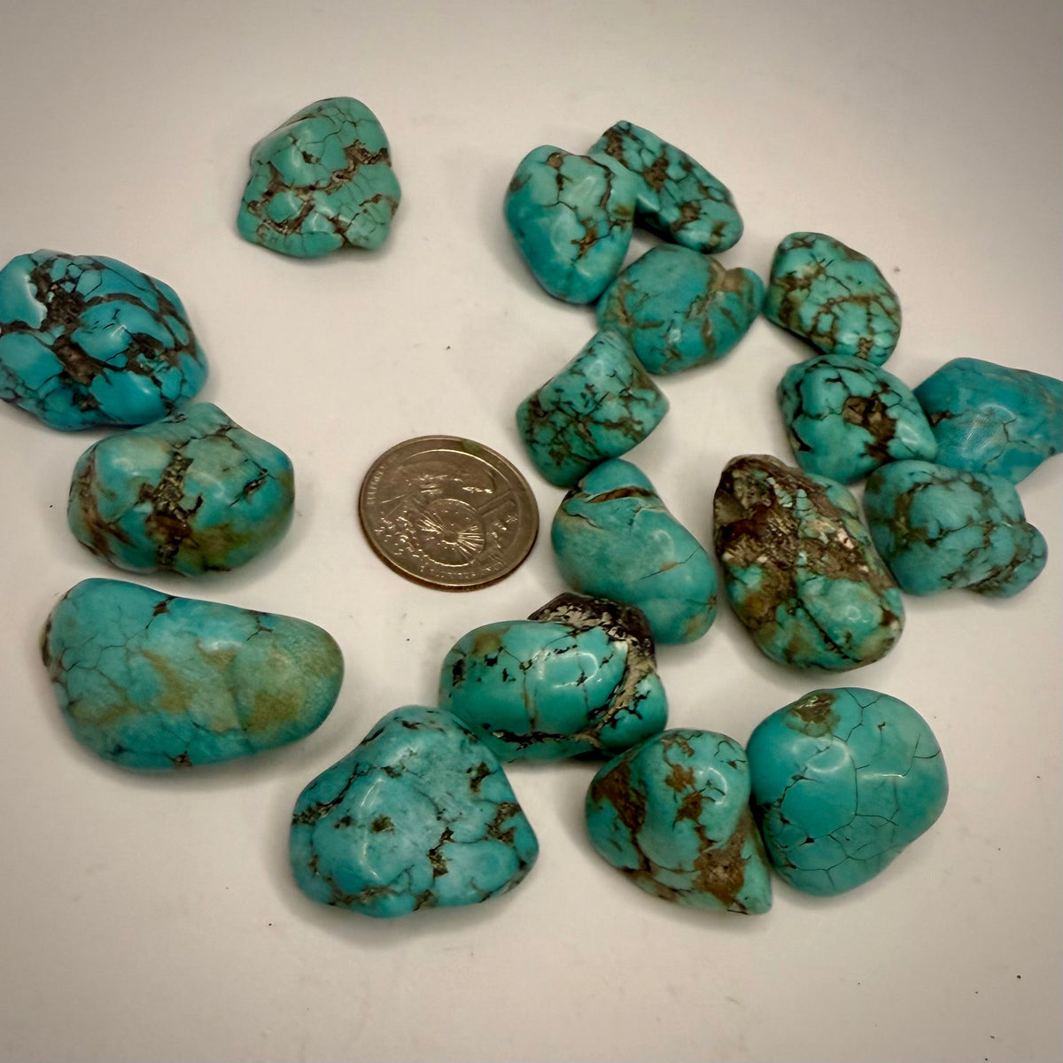 Tumbled Tibetan Turquoise Stone Rocks & Fossils