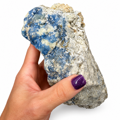 Rare Afghanite Mineral Specimen – UV Reactive Afghanite on Pyrite Matrix, 8" Collector Piece from Afghanistan