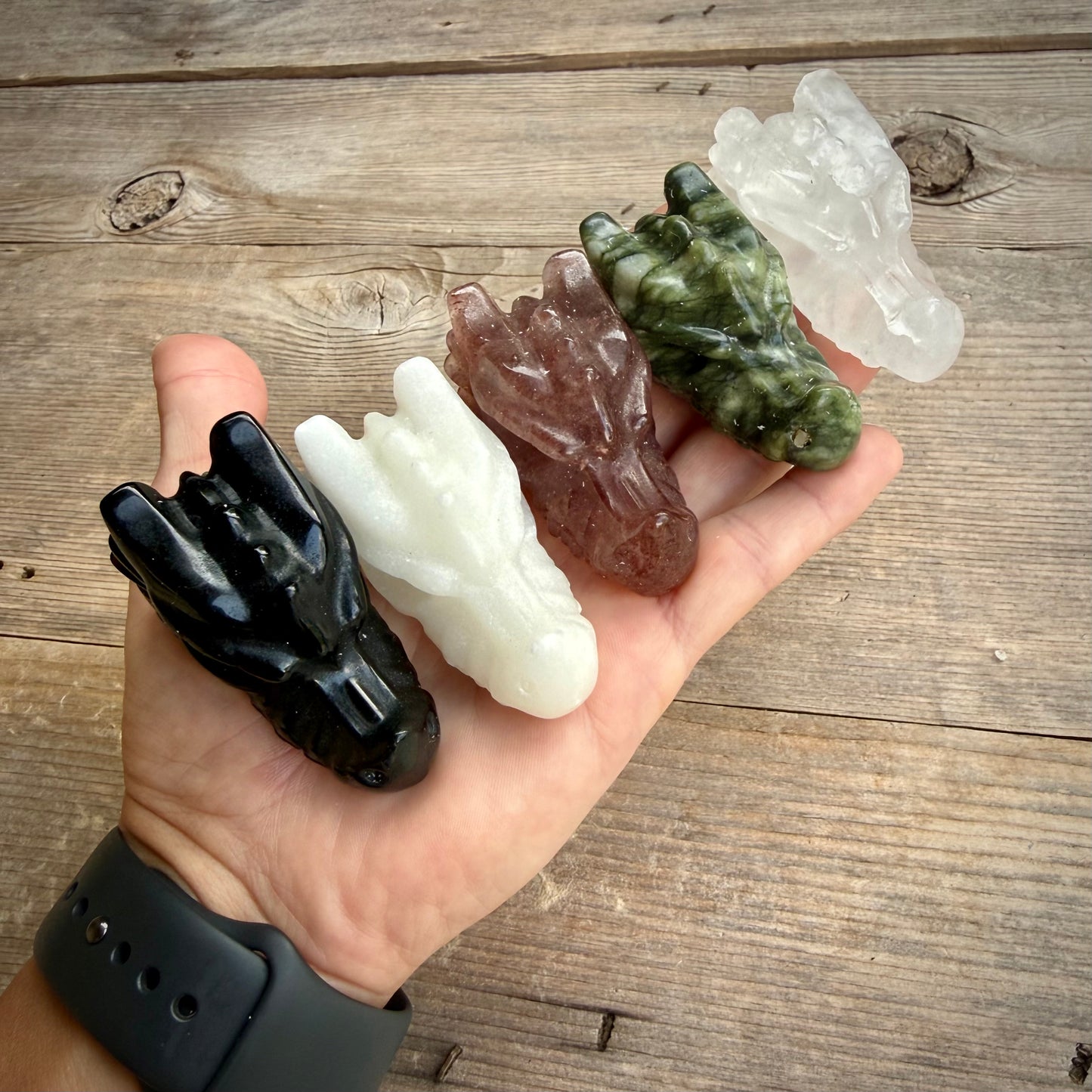 Crystal Dragon Head Carving