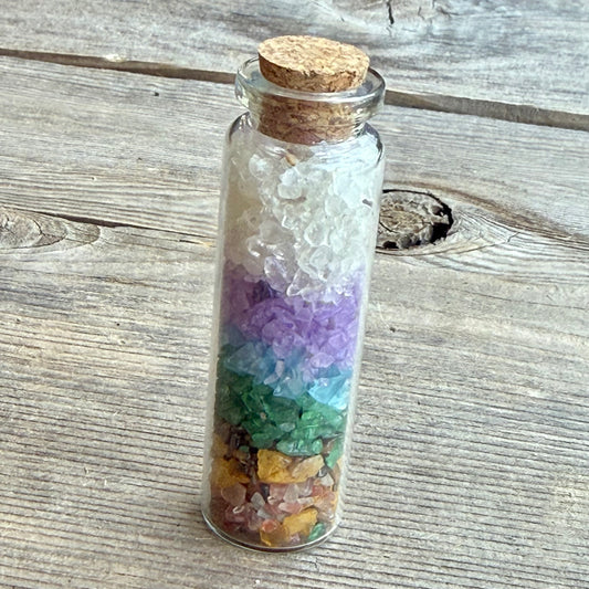 Chakra Rainbow Crystal Chip Bottle