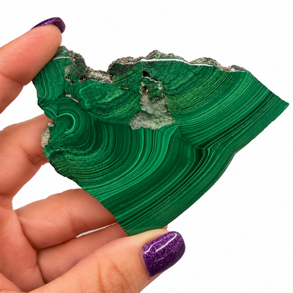 Malachite Polished Slab with Stand