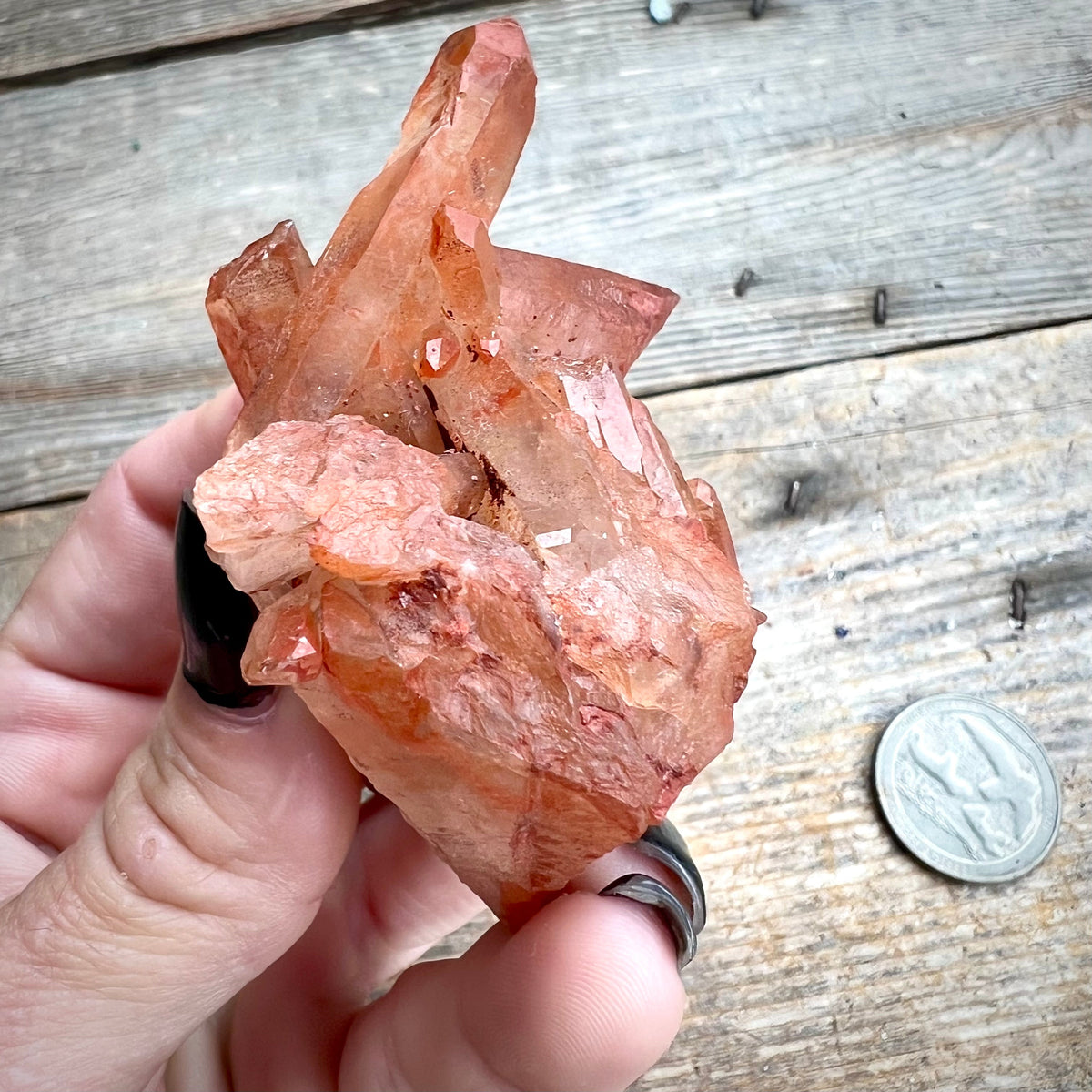 Red Hematoid Orange Tangerine Quartz Cluster - Magick Souls