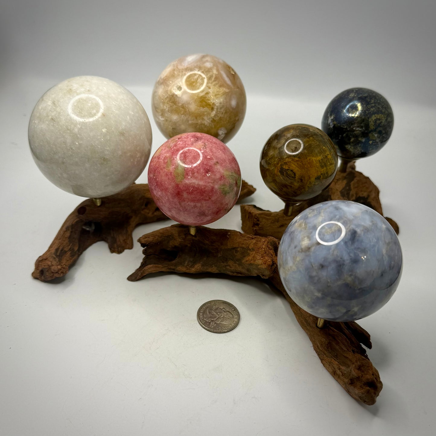 Driftwood Crystal Sphere Stands