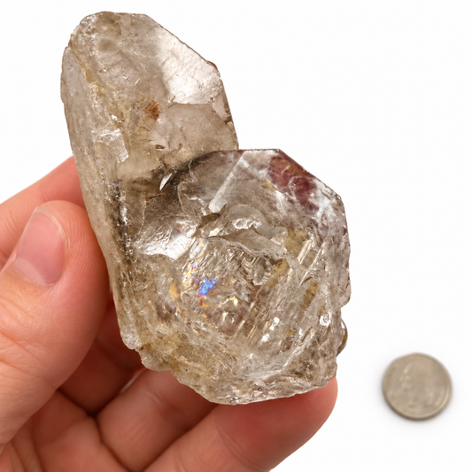 Elestial Quartz Point — Natural Brazilian Skeletal Quartz Crystal for Transformation & Spiritual Growth