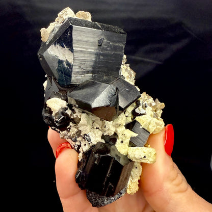Black Tourmaline in Feldspar from Pakistan Magick Souls