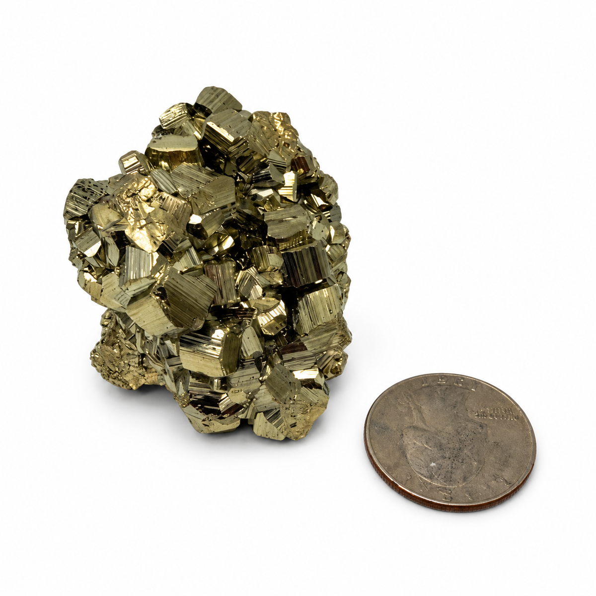 Grade A pyrite cluster from Peru with mirror-bright cubic crystals - Magick Souls
