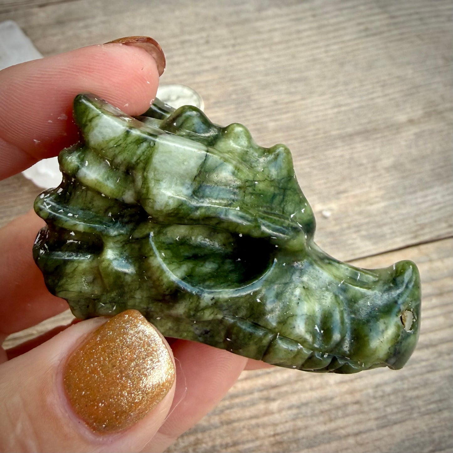 Crystal Dragon Head Carving