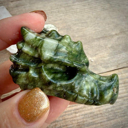 Crystal Dragon Head Carving