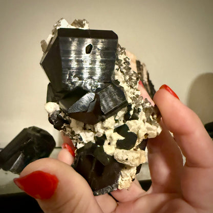 Black Tourmaline in Feldspar from Pakistan Magick Souls