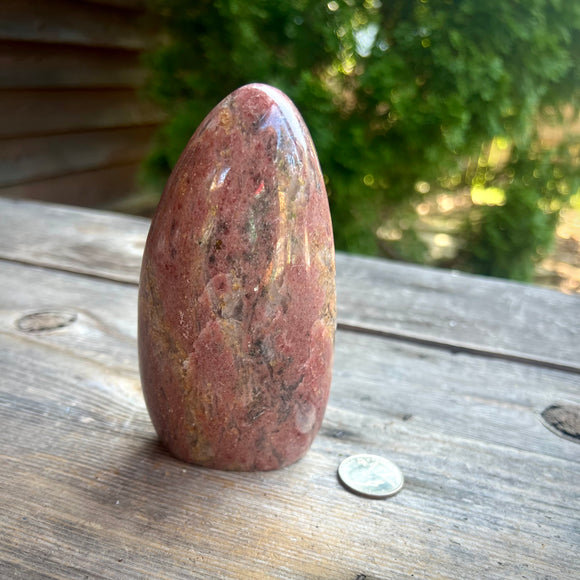 Rhodonite with Quartz Freeform