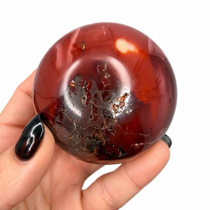 65mm mookaite sphere size view with quarter - Magick Souls