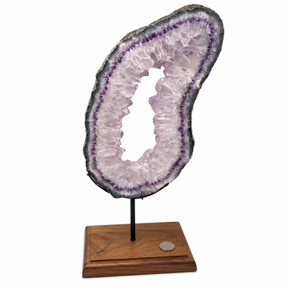 Amethyst Geode Portal on Wood Stand – Large 17" Statement Piece