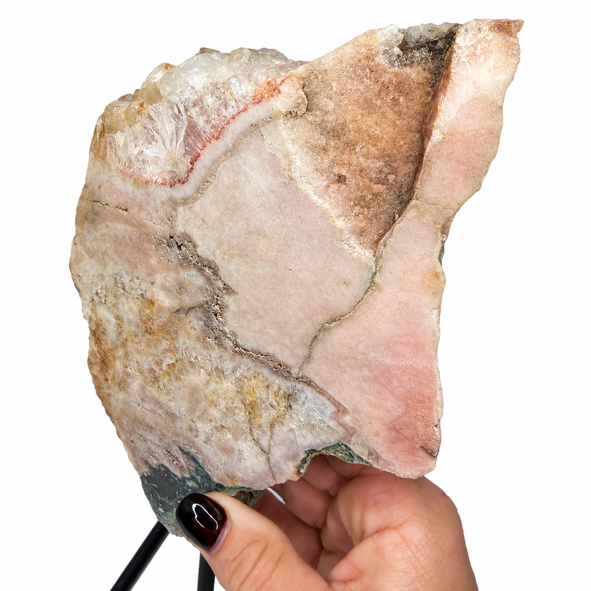 Pink Amethyst Slab on Metal Stand – Large Natural Specimen