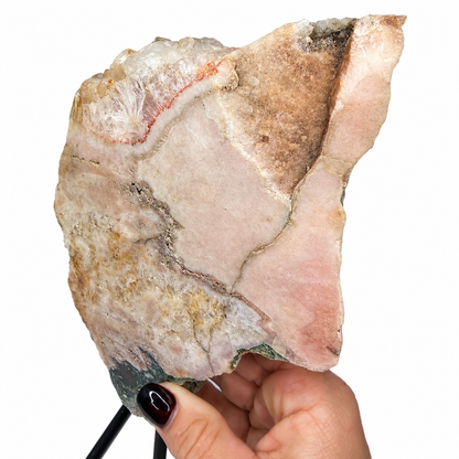 Pink Amethyst Slab on Metal Stand – Large Natural Specimen