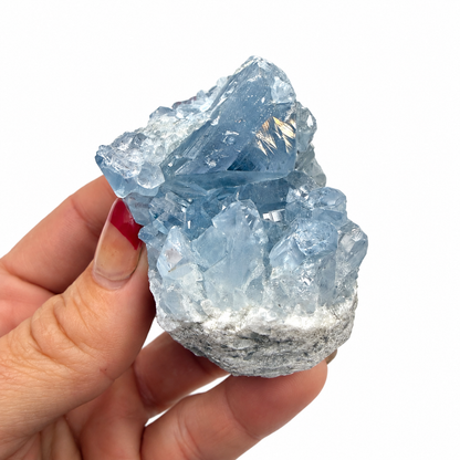 Celestite crystal cluster 012, natural blue Celestine