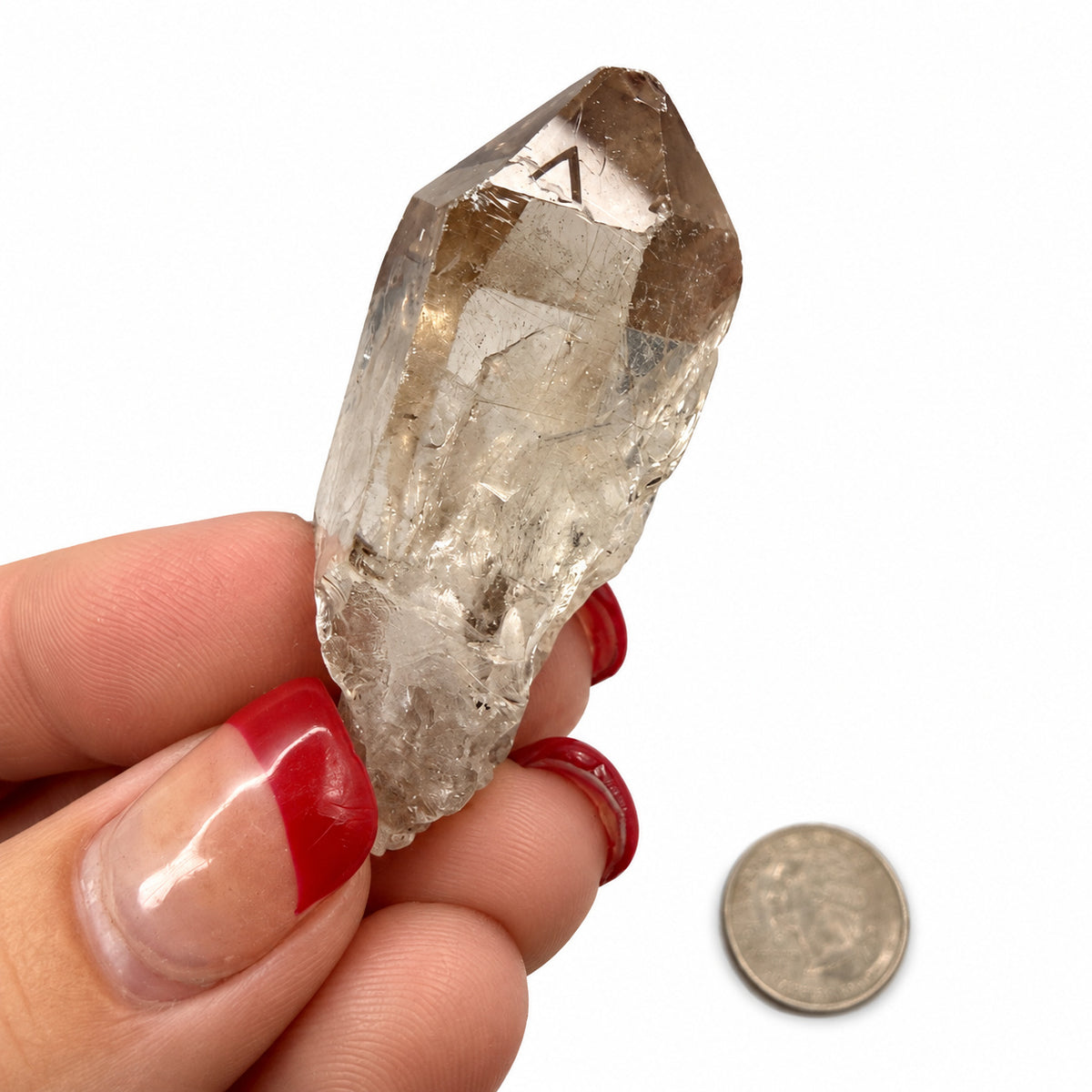Elestial Quartz Point — Natural Brazilian Skeletal Quartz Crystal for Transformation & Spiritual Growth