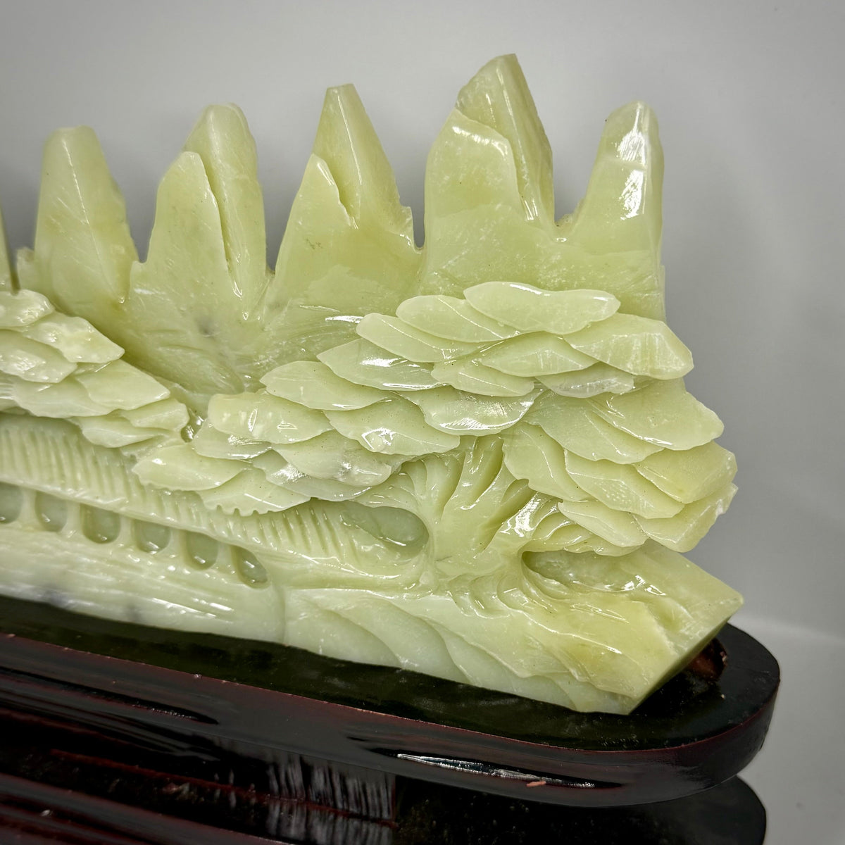 One-of-a-Kind Hand-Carved Crystal Jade Landscape Sculpture – Almost 7 Pounds!
