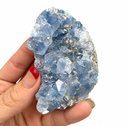 Celestite crystal cluster 011, natural blue Celestine