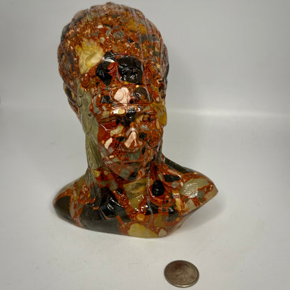 Brecciated Jasper Indian Head Carving