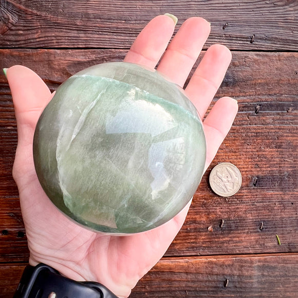 Large Natural Fluorite Sphere 75mm UV Reactive - Magick Souls