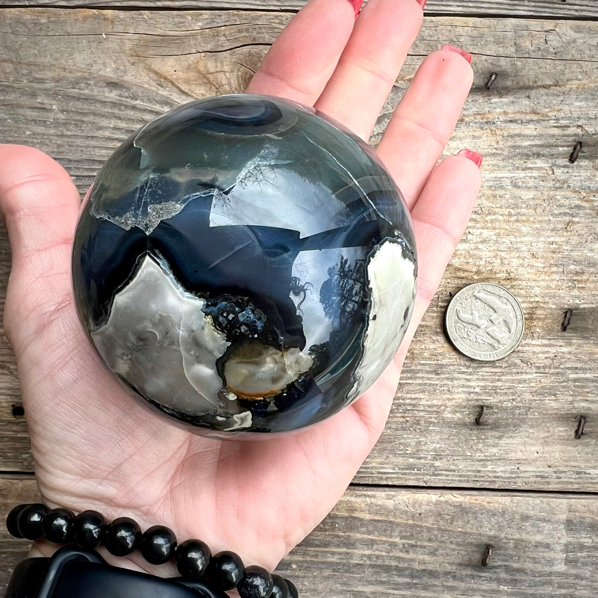 Rare UV Reactive Volcano Agate sphere 75mm – Magick Souls