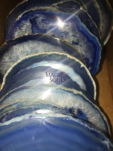 Agate Slice (4 4.5 Inches Long) Size #4 Grade A Round Natural Crystal Slab Polished Sliced Agates Escort Place Card