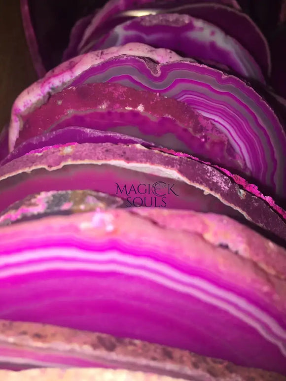 Agate Slice (6 7 Inches Long) Size # 7 Grade A Round Natural Crystal Slab Polished Sliced Agates Tray Plate Slabs