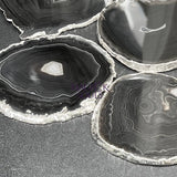 Agate Slice Coaster Silver Plated (4 5 Inches) Grade A Escort Place Cards Wholesale Decor items