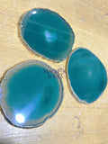 Agate Slice Coasters Set Of 2 Gold Plated Size #2 Grade A (3 3.25 Inches) Escort Place Cards Wholesale Decor items