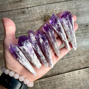 Amethyst Bahia Root Elestial Dragon Tooth Wand - Magick Souls